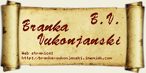 Branka Vukonjanski vizit kartica